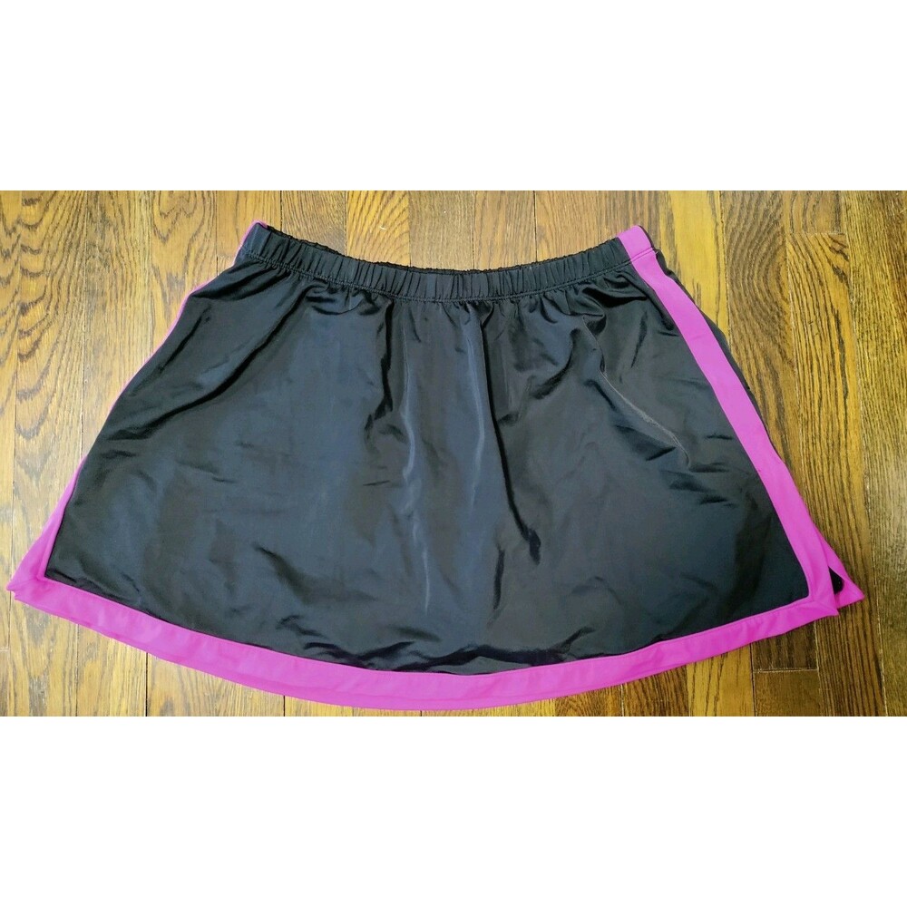 Swimsuits for All Skirt Bottom Women's Size 18 Black Pink Trim Beach Vacation